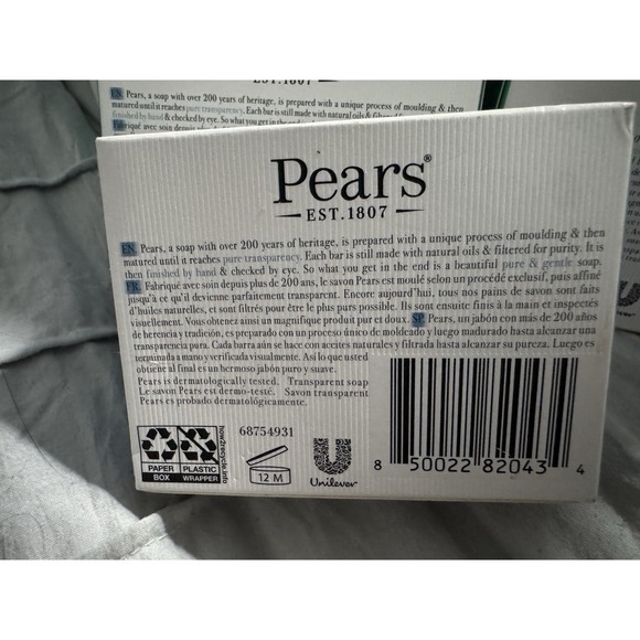 8 Pack Pears Pure & Gentle Transparent Soap 3.53 oz/100 g Bar Soap BLUE & GREEN - Picture 6 of 7